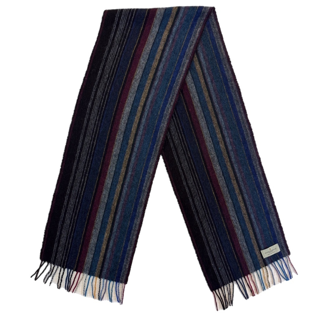 Marchbrae 100% Lambswool Striped Scarf 🏴󠁧󠁢󠁳󠁣󠁴󠁿– Made in Scotland - Picture 4 of 10